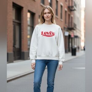 Levi's rare vintage white Sweatshirt with Red Logo small